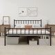 preview thumbnail 5 of 19, alazyhome Classic Metal Platform Bed Frame Steel Slat Support, Black Black - Full