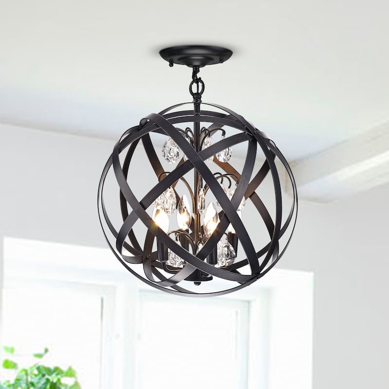 Augusta Semi-Flush 4-Light Globe Chandelier