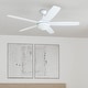 preview thumbnail 1 of 30, Copper Grove Mills 52-inch Modern White LED Ceiling Fan with Remote 52-inch - White - Hardwired