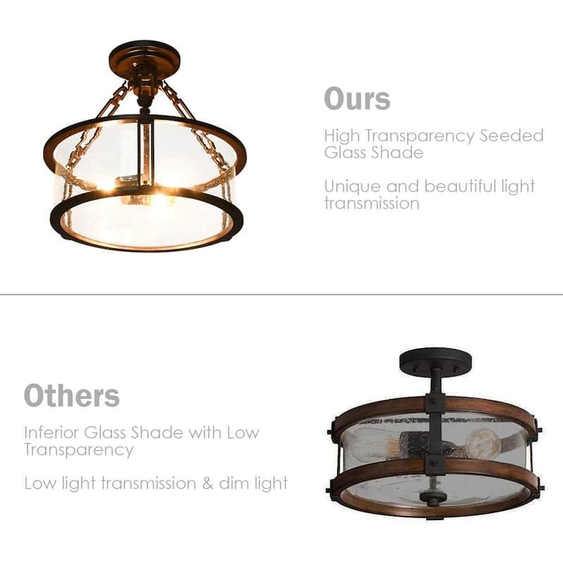 3 light close to ceiling light with glass shade semi flush mount ceiling lamp industrial hanging ceiling lighting