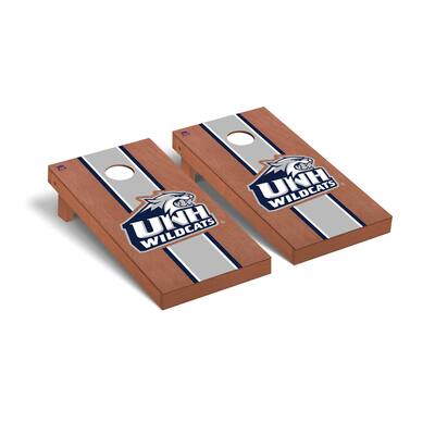New Hampshire Wildcats Cornhole Boards Board Set - Rosewood Stained Stripe Version