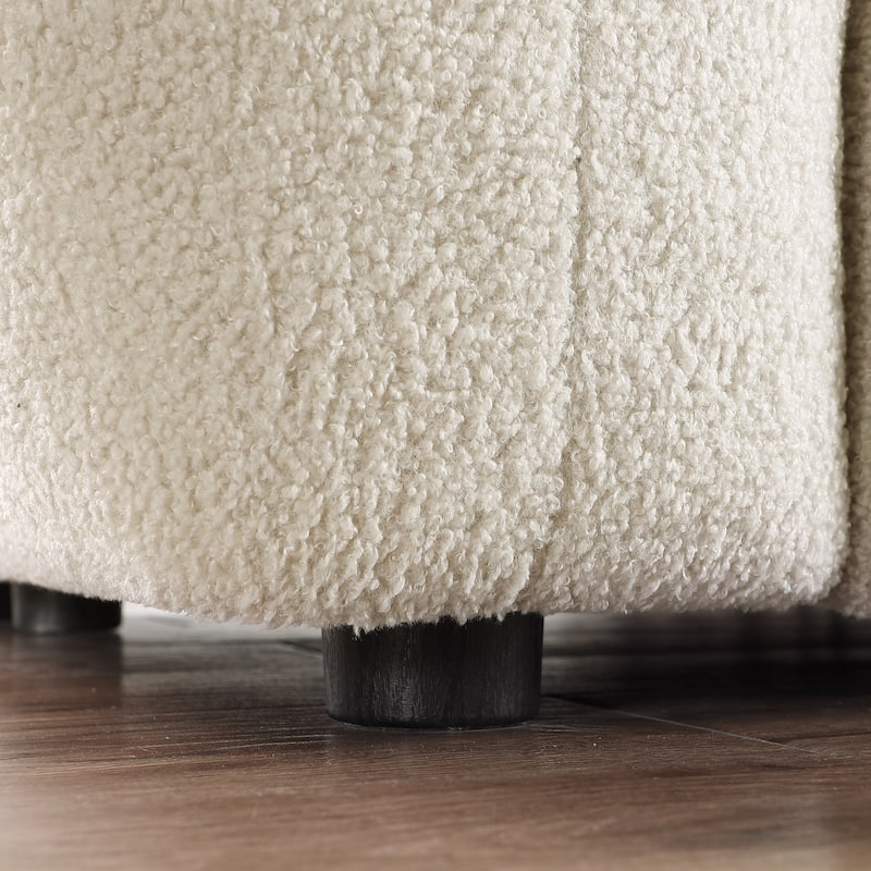 Wayna Modern Square Sofa, Sherpa Thick Cushion Double Sofa