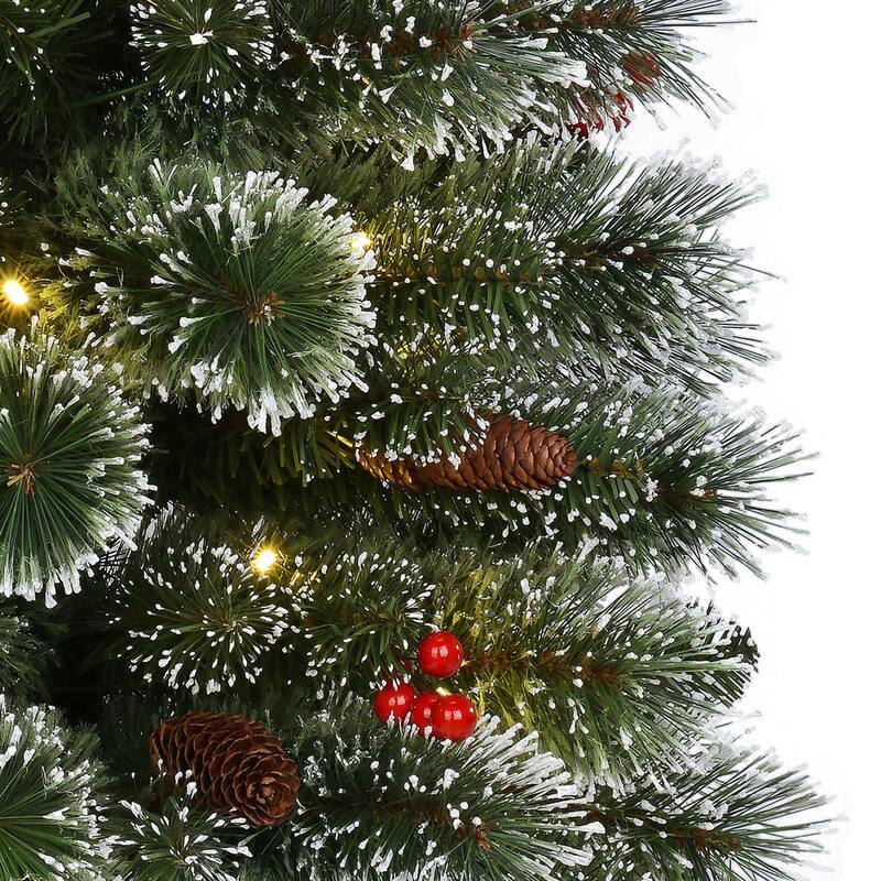 Puleo International 4.5' Pre-Lit Potted Pine Artificial Christmas Tree