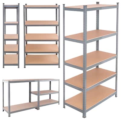 Gymax 72'' Steel 5-tier Garage Shelf Metal Storage Adjustable Unit