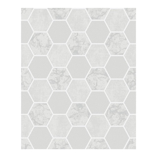Ceramica Grey Hexagon Tile Wallpaper - Bed Bath & Beyond - 37014363