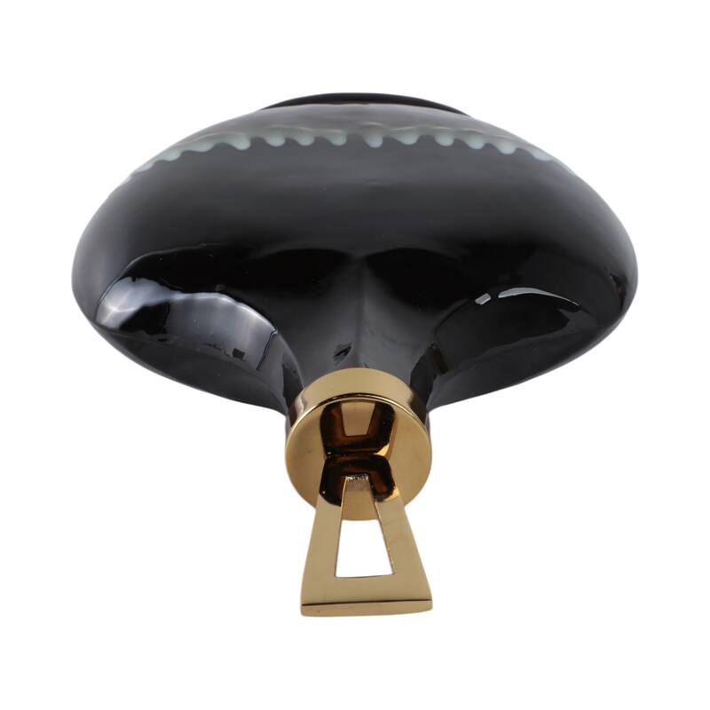 Glass Decorative Vase Modern Sculptural Metal Accent Artisan Details