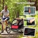 preview thumbnail 10 of 14, 2-Seat Baby Bike Trailer for Kids with Safety Harness, Removable Canopy, Ample Storage
