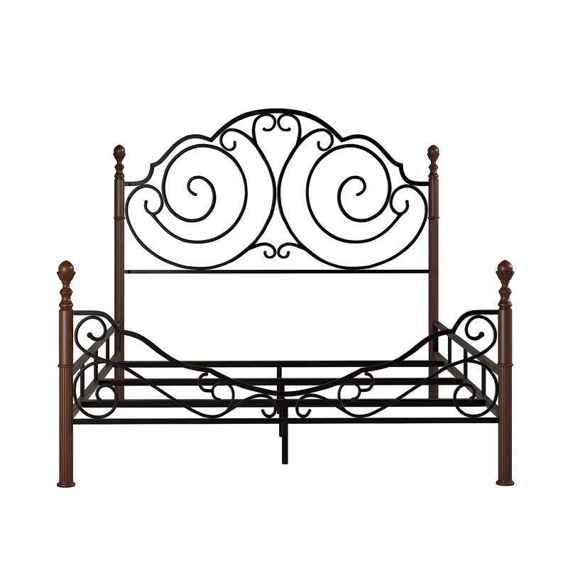 LeAnn Graceful Scroll Bronze Finish Iron Bed by iNSPIRE Q Classic