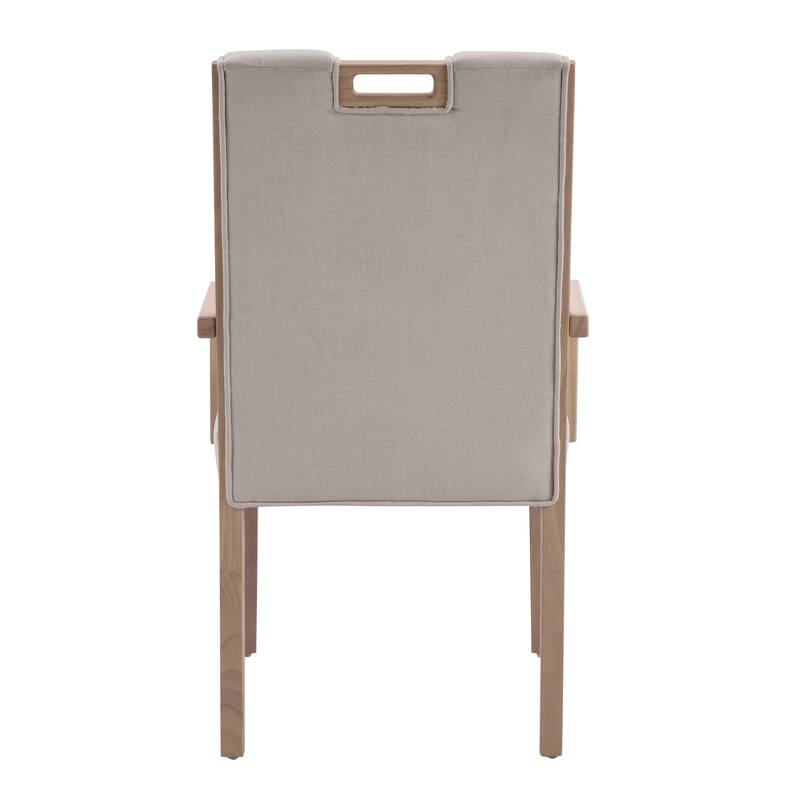 Christopher Knight Home - Modern Upholstered Rubber Wood Dining Chairs with Armrests