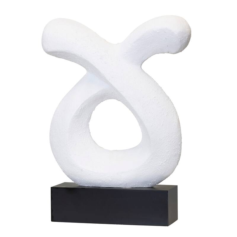 Harp & Finial Statue - Matte White Finish - Taurus