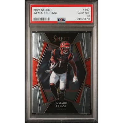 Ja'Marr Chase 2021 Panini Select Football Rookie Card #147 Graded PSA 10 - 8'6" x 11'6"