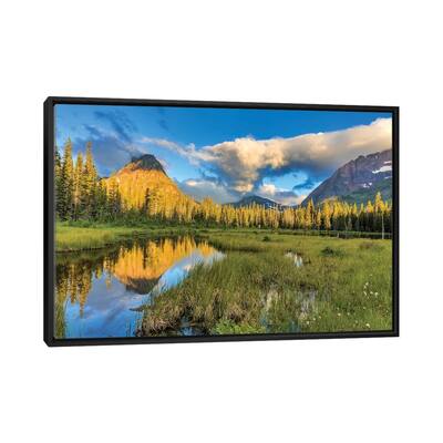 iCanvas "Sinopah Mountain And Its Reflection, Two Medicine, Glacier National Park, Montana" by Chuck Haney Framed Canvas Print