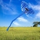 preview thumbnail 2 of 6, 3D Large Frameless Blue Elephant Kite for Kids Adult
