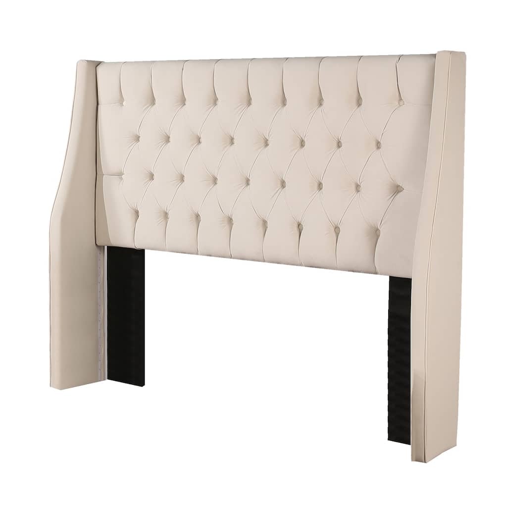 Queen Size Tufted Headboard - Elegant Upholstered Bedroom Headboard - Ivory Maykoosh