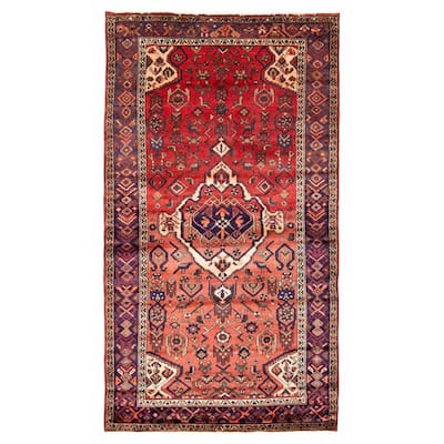 ECARPETGALLERY Hand-knotted Andelz Red Wool Rug - 3'11 x 7'1