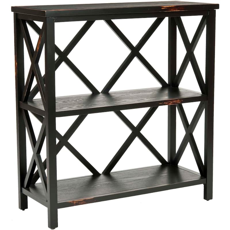 SAFAVIEH Janette Distressed Black Etagere - 33.5" x 13.5" x 35.6" - 34Wx14Dx36H