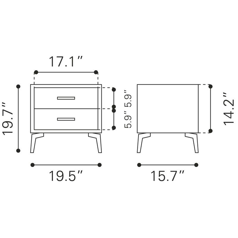 Halle Side Table Gray - 19.5" W x 15.7" D x 19.7" H