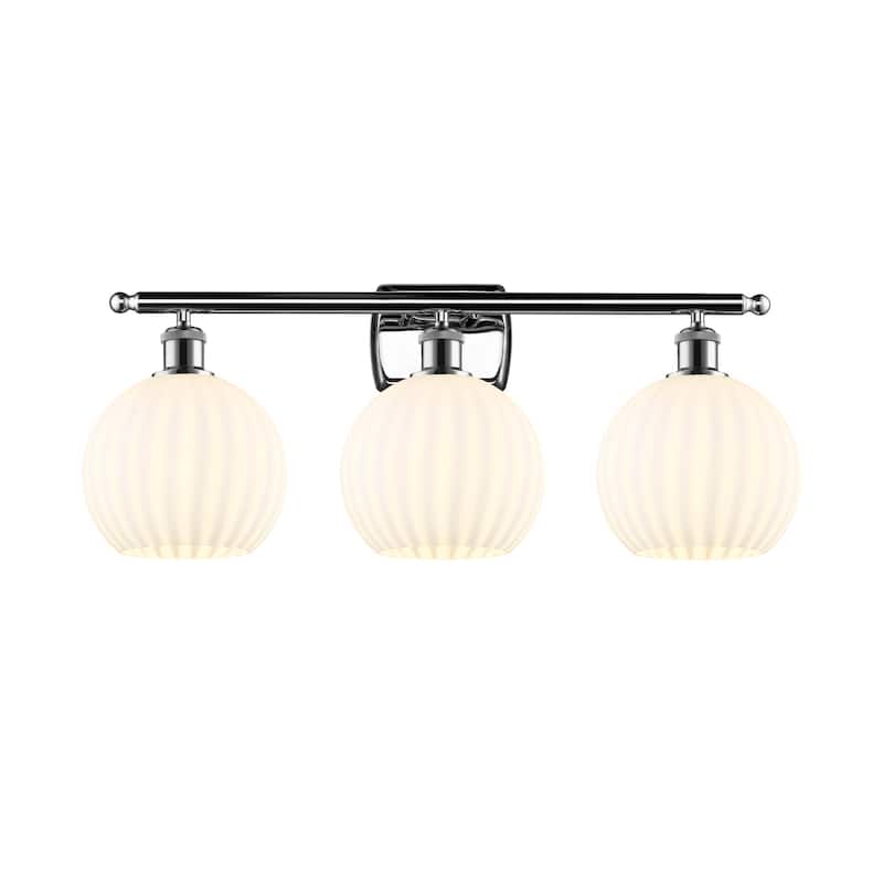 Innovations Lighting 516-3W-11-28-White Venetian-Bathroom Vanity Light - Polished Chrome / White Venetian