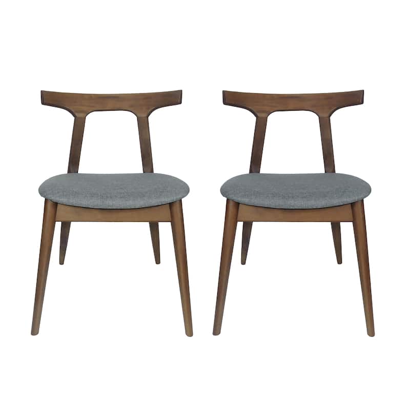 Cowen Upholstered Fabric and Rubberwood Dining Chairs (Set of 2) by Christopher Knight Home