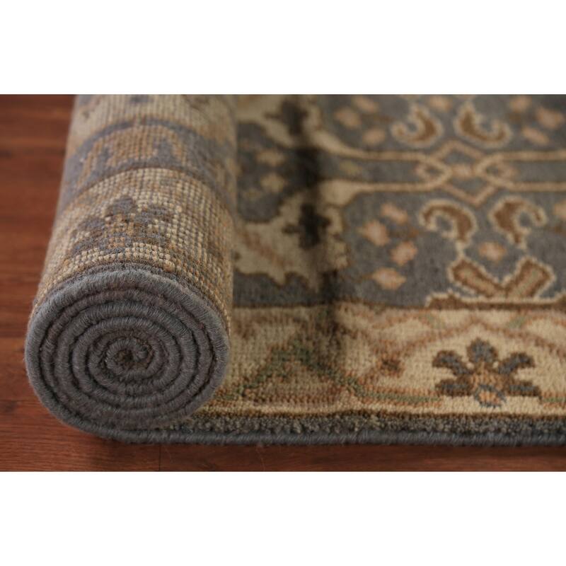 All-Over Oushak Indian Runner Rug Handmade Wool Carpet - 2'9" x 8'3"