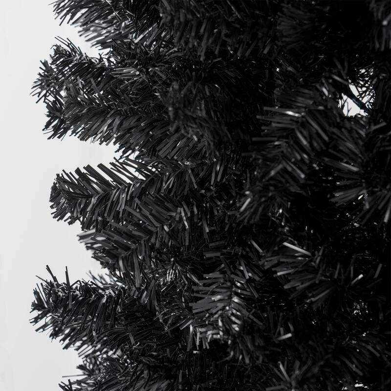 8ft Pencil Christmas Tree, Unlit Artificial Christmas Tree Slim Douglas Fir Xmas Tree with Realistic Branches, Halloween Tree