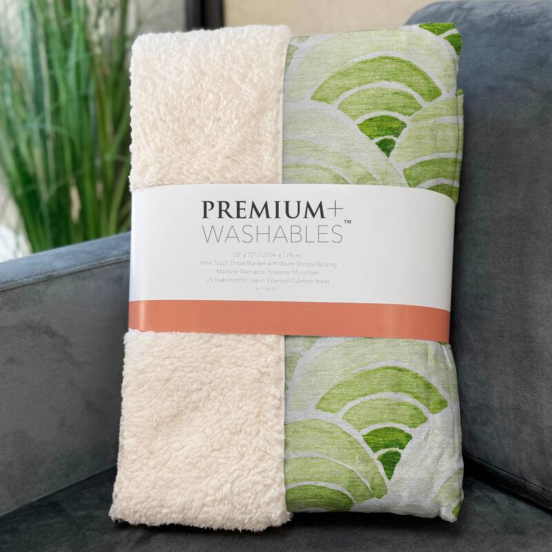 Premium Machine Washable ASB184 Contemporary Ombre Sherpa Throw Blanket