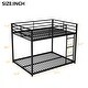 preview thumbnail 3 of 8, Full over Full Modern Design Metal Bunk Bed, Low Bunk Bed with Ladder, Easy Assembly, Metal Frame Construction, White