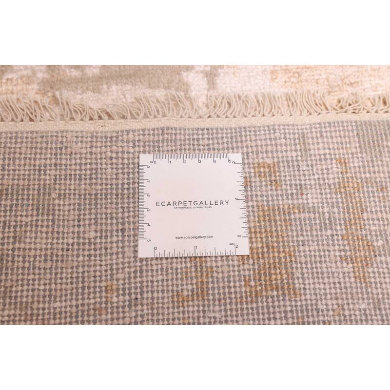 ECARPETGALLERY Hand-knotted Legacy Beige, Brown Silk, Wool Rug - 2'6 x 10'2