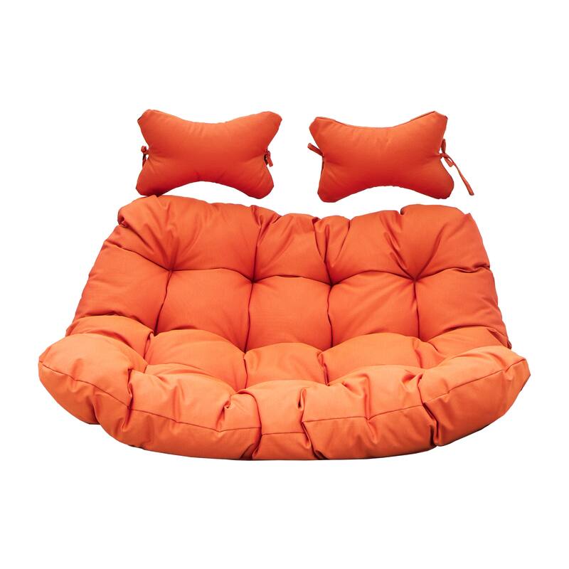 Egg Swing Chair Cushion Durable Weather Resistant Polyester Fits 2 People by LeisureMod - Orange