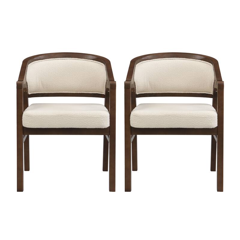 Christopher Knight Home - Nala Modern Upholstered Wood Dining Chair with Ergonomic Curved Back (Set of 2)