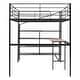 preview thumbnail 24 of 24, Full Size Metal Loft Bed with Desk and Lateral Storage Ladder, White