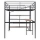 preview thumbnail 7 of 16, Metal Kids Loft Bed Frame, Under Bed with Desk and Storage Shelves, Lateral Storage Ladder & Slatted Guardrails