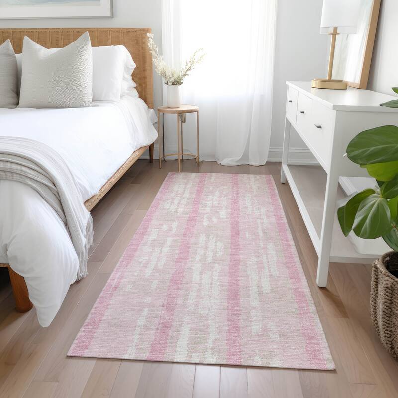 Machine Washable Indoor/ Outdoor Chantille Ombre Stripe Rug