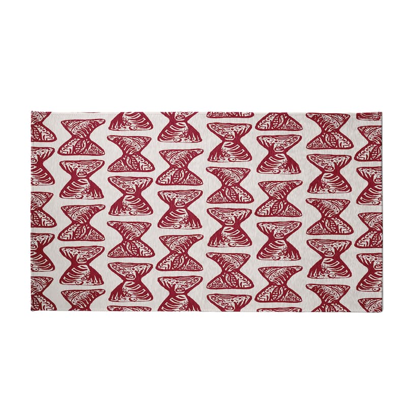 Bongo Rhythm Rug - 5' x 7' - Maroon