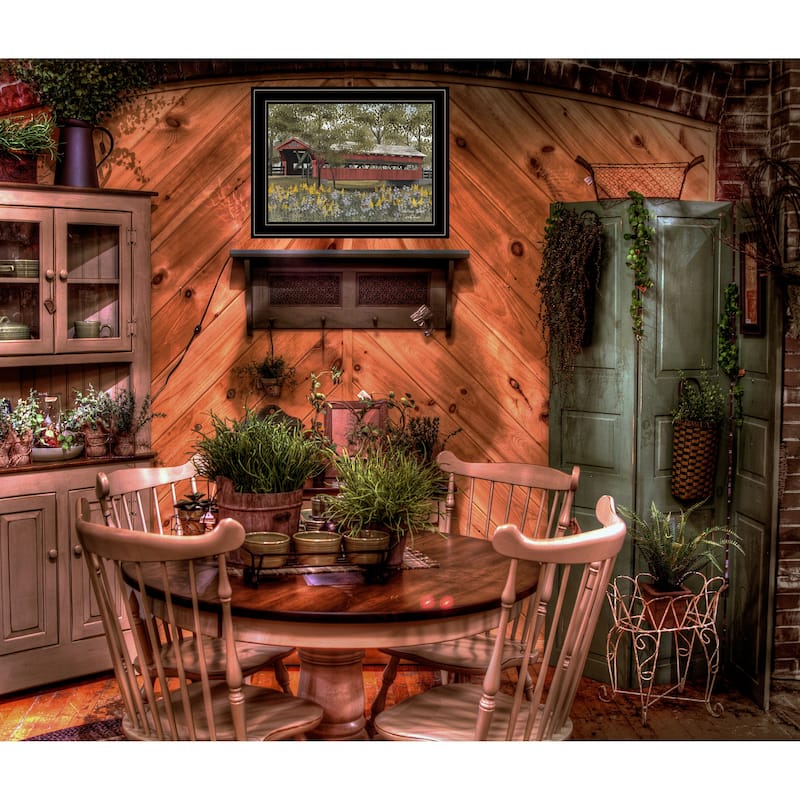 TrendyDecor4U Farmhouse "Pottersburg Bridge" Framed Print Wall Art by Billy Jacobs