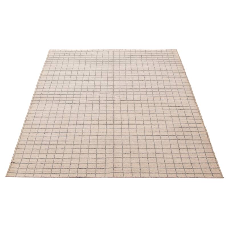 ECARPETGALLERY Hand Loomed Kashkuli Gabbeh Ivory Wool Rug - 5'7 x 7'9