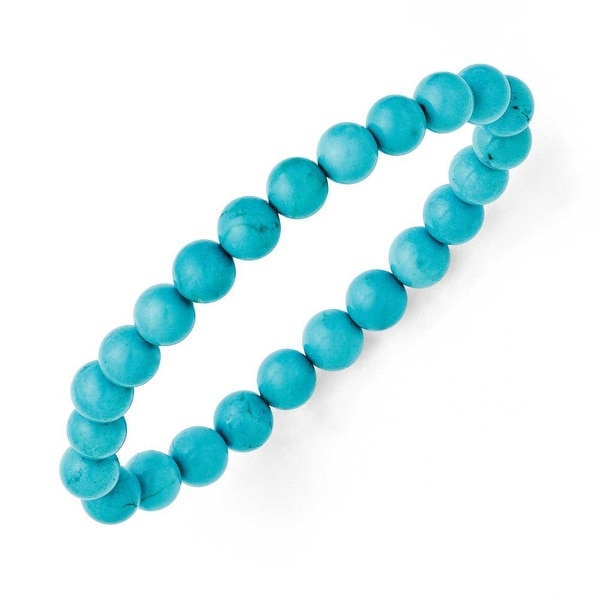 Chisel Dyed Howlite Turquoise Color Stretch Bracelet