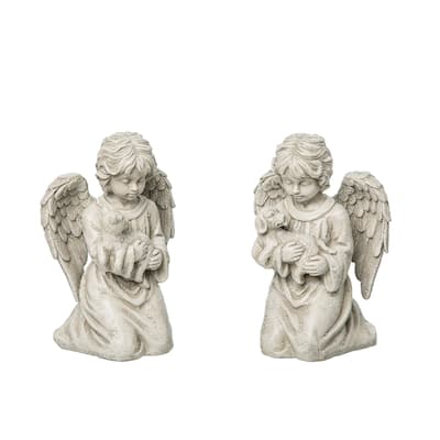 Cherub With Dog Figurine