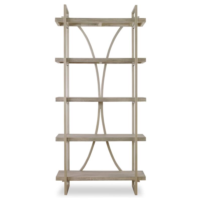 Uttermost 22902 Sway 42" Wide Metal and Wood Etagere Bookshelf - Beige