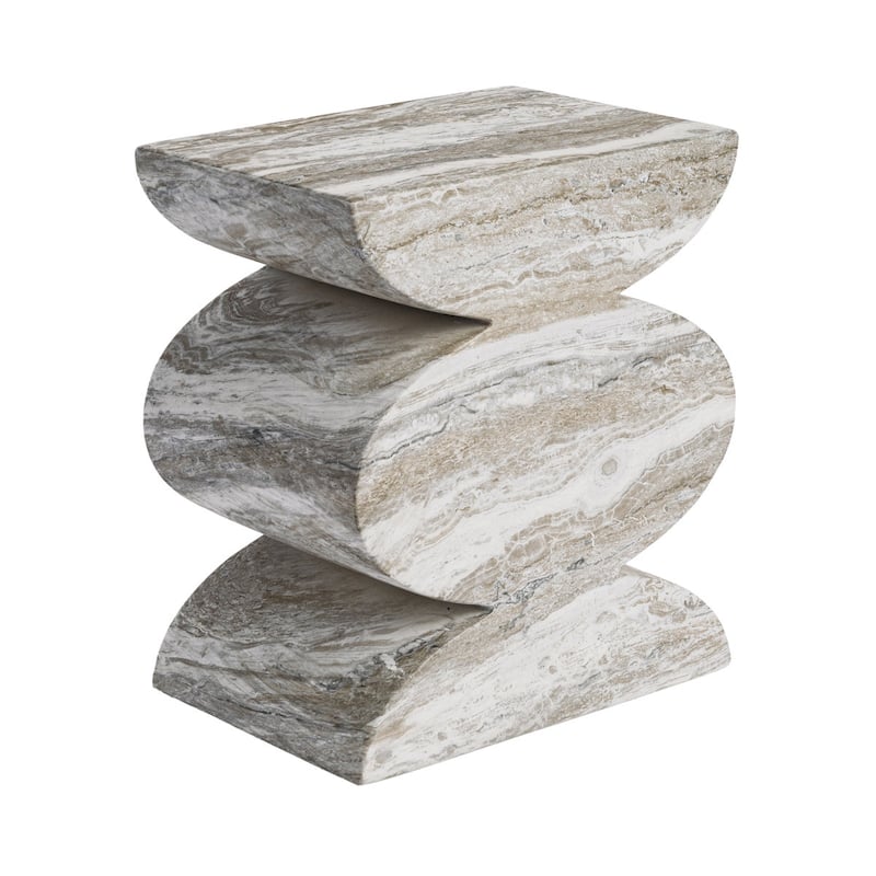 Studio London Side Table Faux Marble Effect Concrete Stool Indoor Outdoor Use