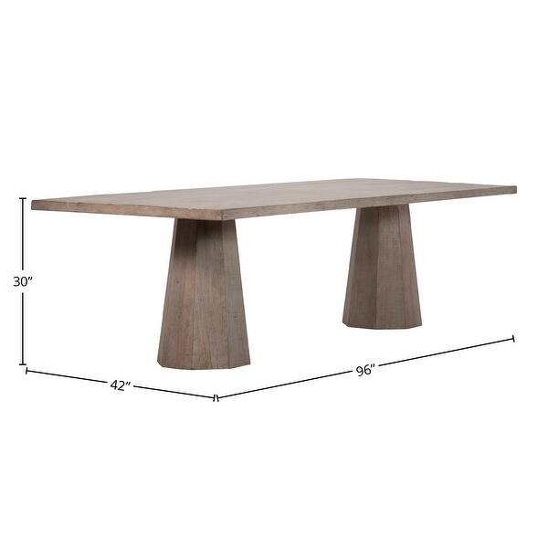 Xavier 96-inch Rectangular Light Wash Reclaimed Pine Double Pedestal ...
