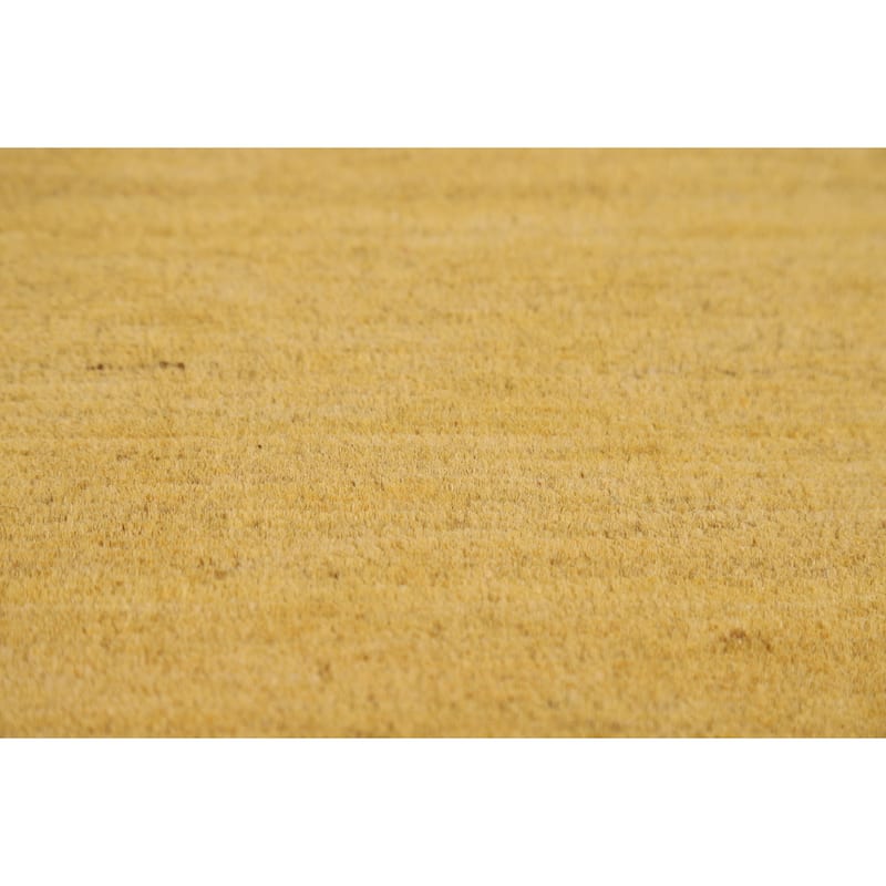 Yellow Gabbeh Oriental Runner Rug Hand-Knotted Wool Carpet - 3'4"x 6'8"