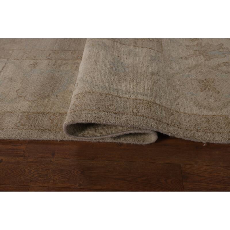 Earth Tone Vegetable Dye Oushak Area Rug Hand-Knotted Wool Carpet - 8'2"x 9'8"