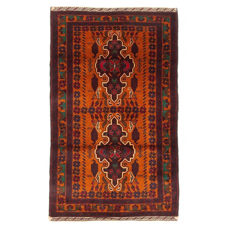 Teimani Burnt Orange Rug 2'6" x 4'6" - 2'6 x 4'6 - Burnt Orange - 2'6 x 4'6