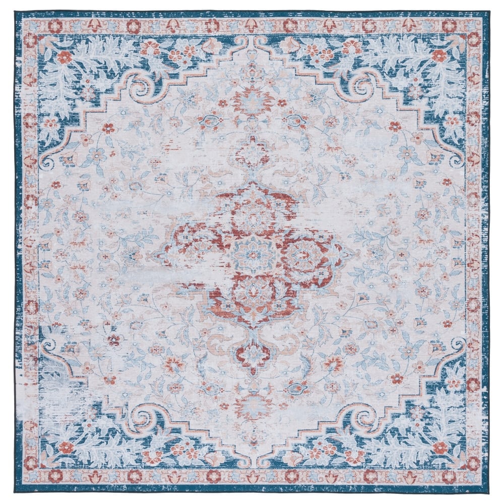 SAFAVIEH Tucson Machine Washable Slip Resistant Harmanda Oriental Medallion