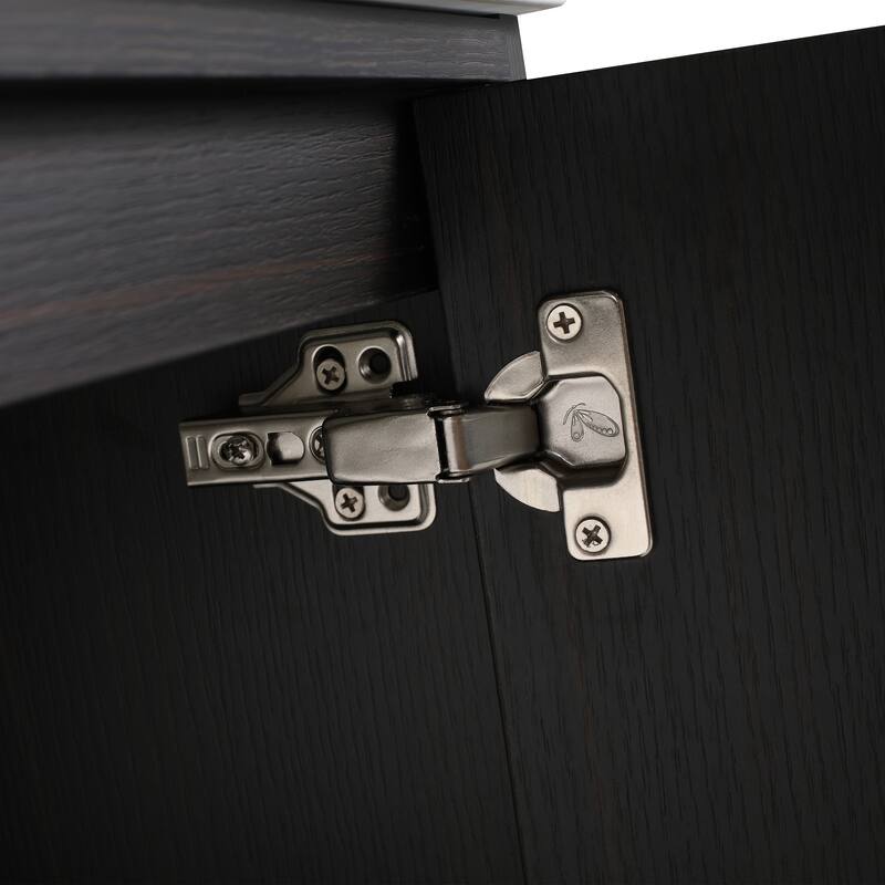 GDFStudio - Lisbon Modern Minimalist Freestanding Bathroom Vanity Cabinet with Soft Close Doors, Open Shelf, Sink NOT INCLUDED