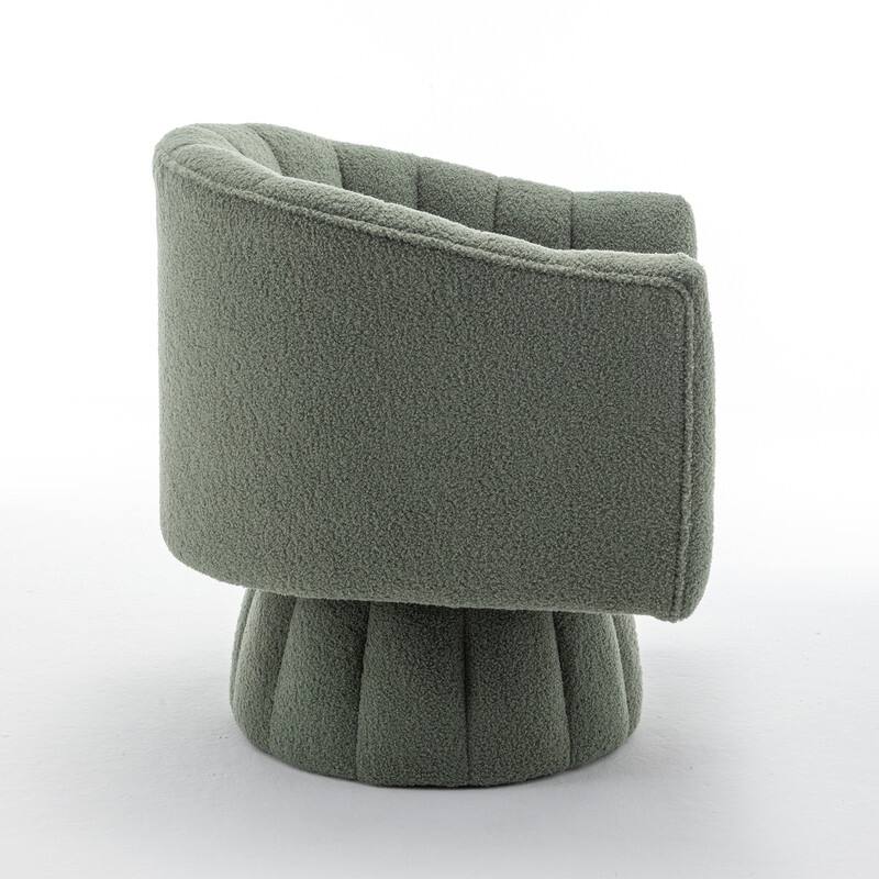 SEYNAR Modern Glam Velvet Upholstered Round Swivel Accent Barrel Chair