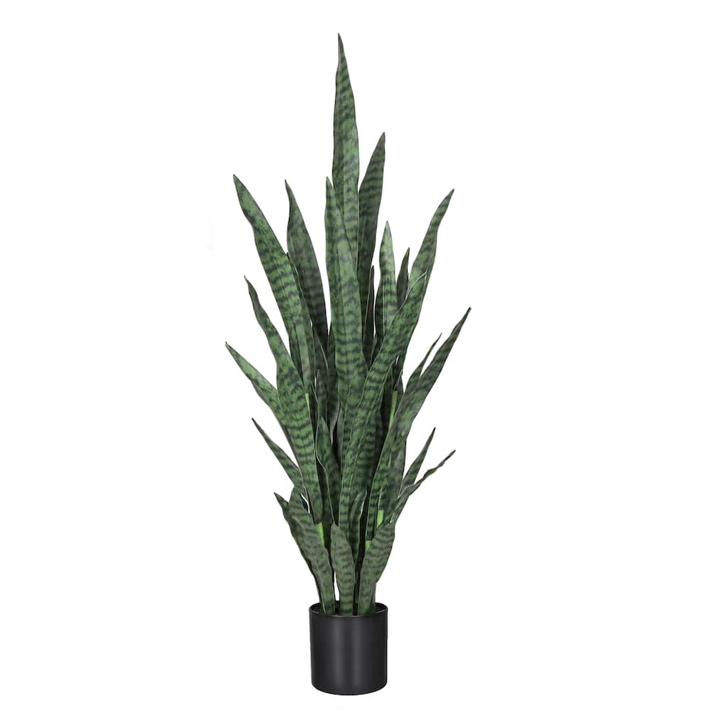 4ft Artificial Sansevieria Snake Plant in Black Pot - 48" H x 15" W x 15" DP