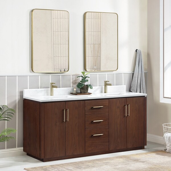 San Double Bath Vanity with Composite Stone Top without