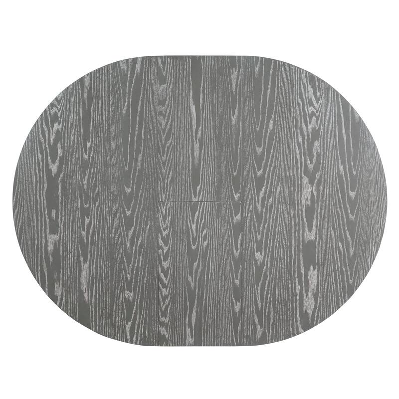 Roomfitters 5-Piece Retro Dining Table Set, Extendable Round Table with Leaf & Upholstered Chair, Dining Room Set